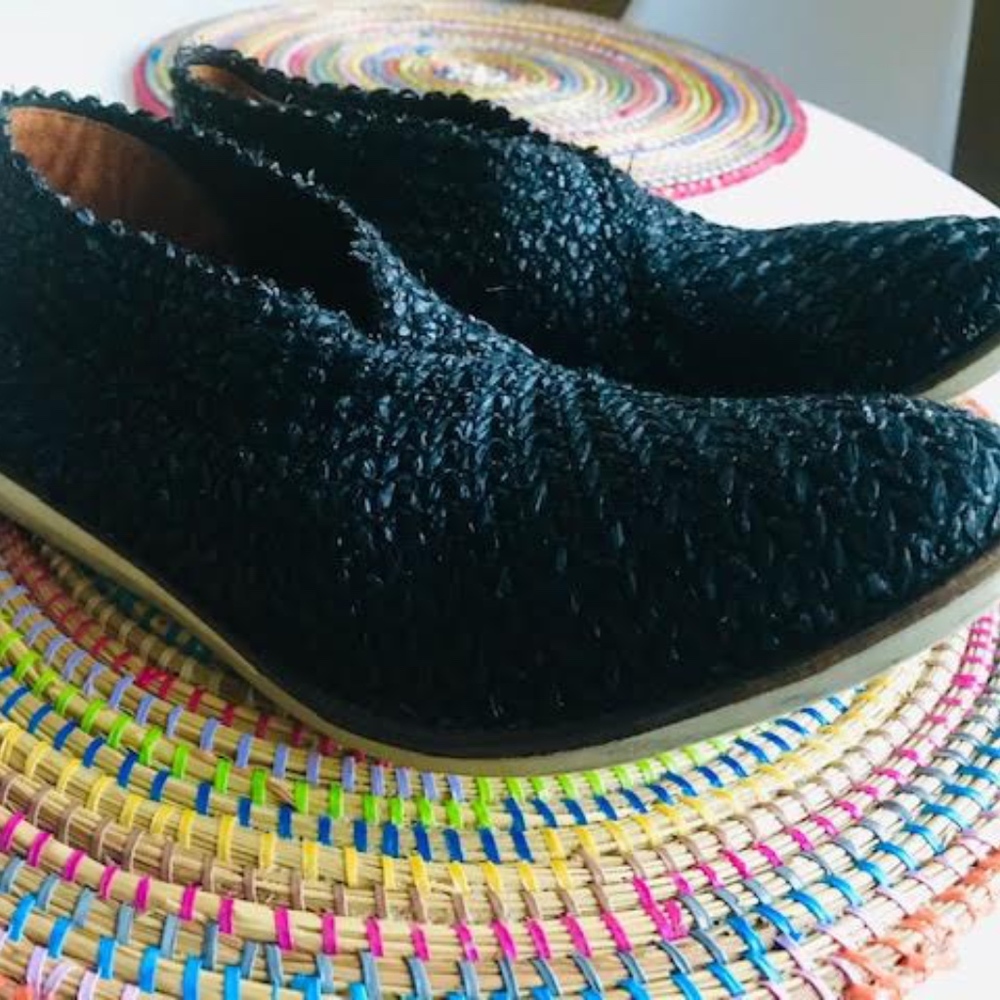 Zara Man Size 12 Knit Woven Leather Slip On Shoes